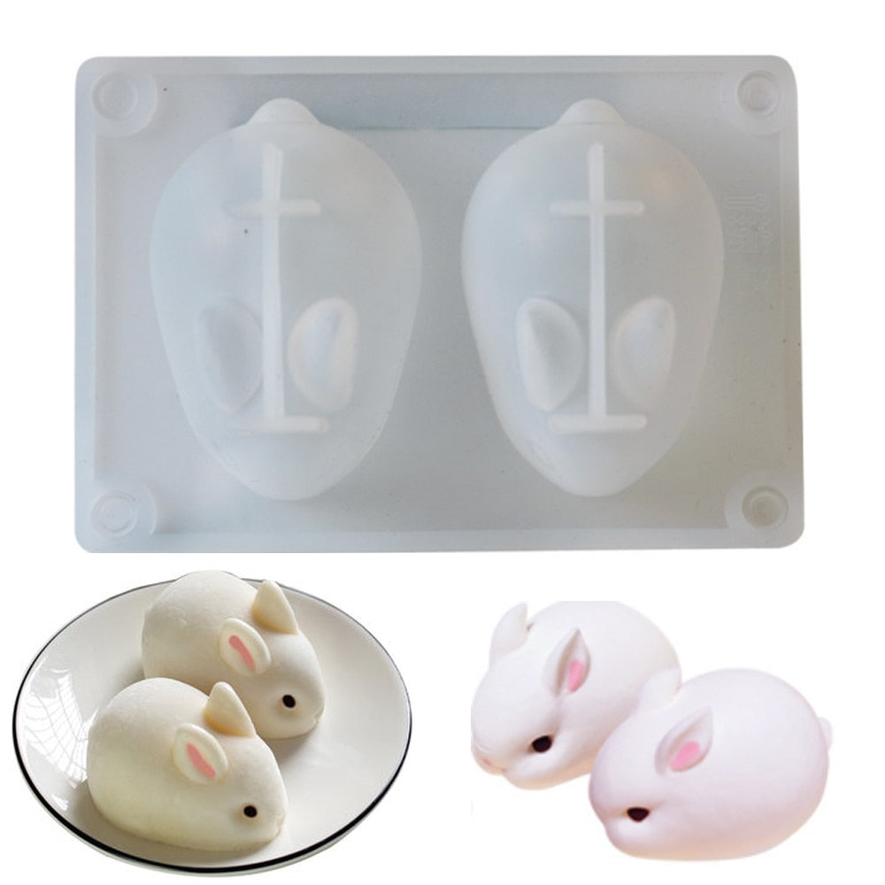 Standing Cute Rabbit Silicone Molds DIY Handmade Scented Candle